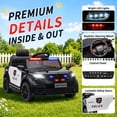 thumbnail image 5 of UBesGoo Licensed Land Rover 12V Ride On Police Car, Powered Ride on with Siren Remote Control & Bluetooth, Ages 2-5, Black, 5 of 11