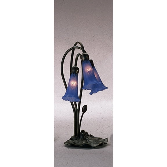Meyda Tiffany - 13746 - Three Light Accent Lamp - Blue Pond Lily - Bronze-28pack