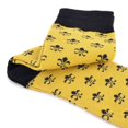 thumbnail image 6 of Men's Fleur de Lis Patterned Premium Cotton Dress Casual Crew Socks - Classic French Fleur-de-Lis Style for Men-Mardi Gras Theme, 6 of 8
