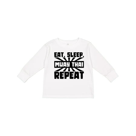 

Inktastic Eat Sleep Muay Thai Repeat Boys or Girls Long Sleeve Toddler T-Shirt
