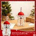 thumbnail image 6 of Mouse Shaped Glass Straw Cup with Red Hat, Transparent Christmas Drinkware, Festive Holiday Gift for Kids, 6 of 6