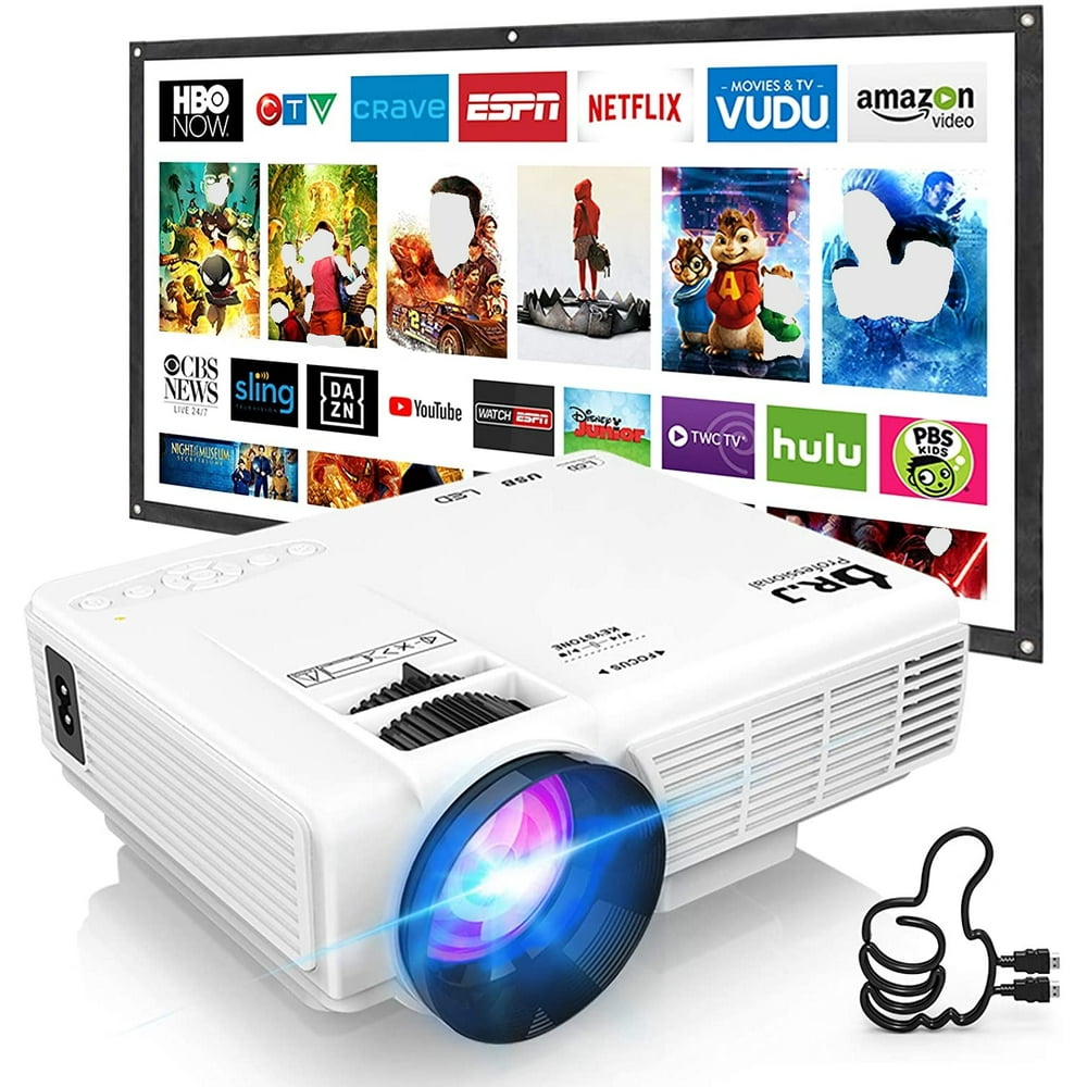 DR. J Professional Mini Outdoor Movie Projector with 100" Projector