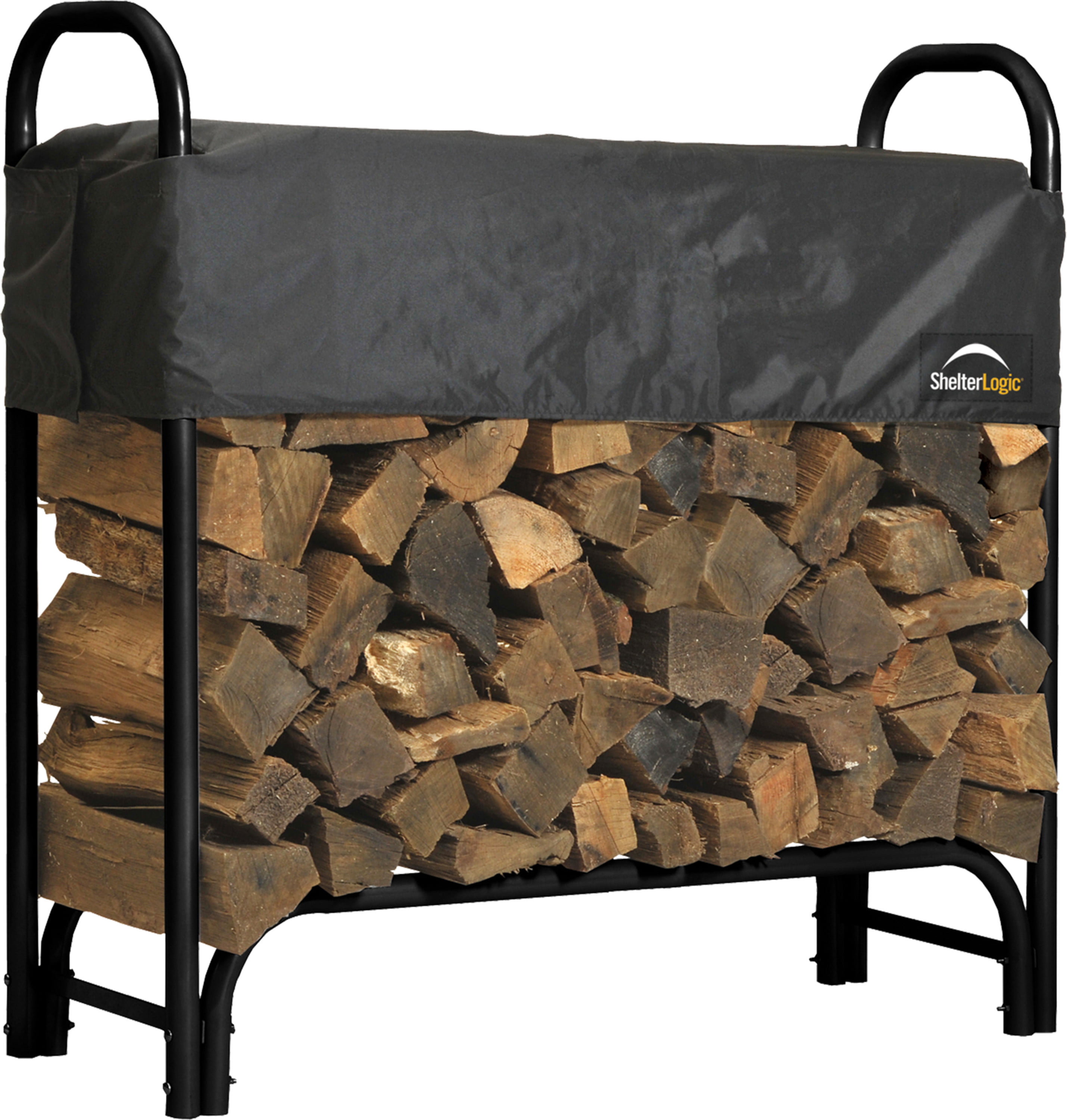 ShelterLogic 12' Adjustable Heavy Duty Outdoor Firewood Rack with Steel Frame 