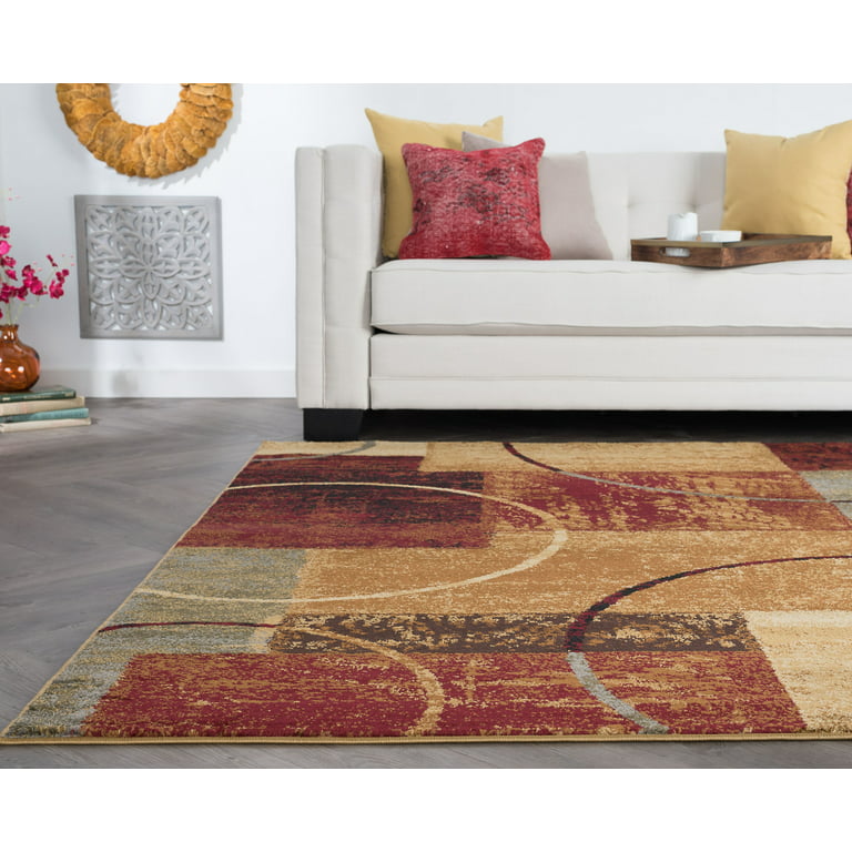 5x8 Transitional Brown Area Rugs for Living Room, Bedroom Rug, Dining  Room Rug, Indoor Entry or Entryway Rug, Kitchen Rug