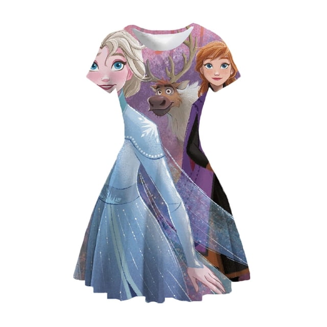 Disney Girls Encanto Charm vestidos carnaval verano dibujos animados lindos niños 3D estampado princesa Mirabel vestido fiesta de cumpleaños disfraz 120 Gao Jinjia LED