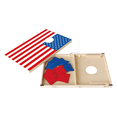thumbnail image 3 of Patriotic Cornhole, Stick & Slide, Wooden, 2 Boards, 8 Bean Bags, Family Games, Ages 3+ by MinnARK, 3 of 5