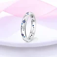thumbnail image 2 of Nuevo anillo de cristal Celestial azul brillante Luna sol estrella para mujer moda elegante banda para el dedo apilable regalos de joyería de fiesta, 2 of 5