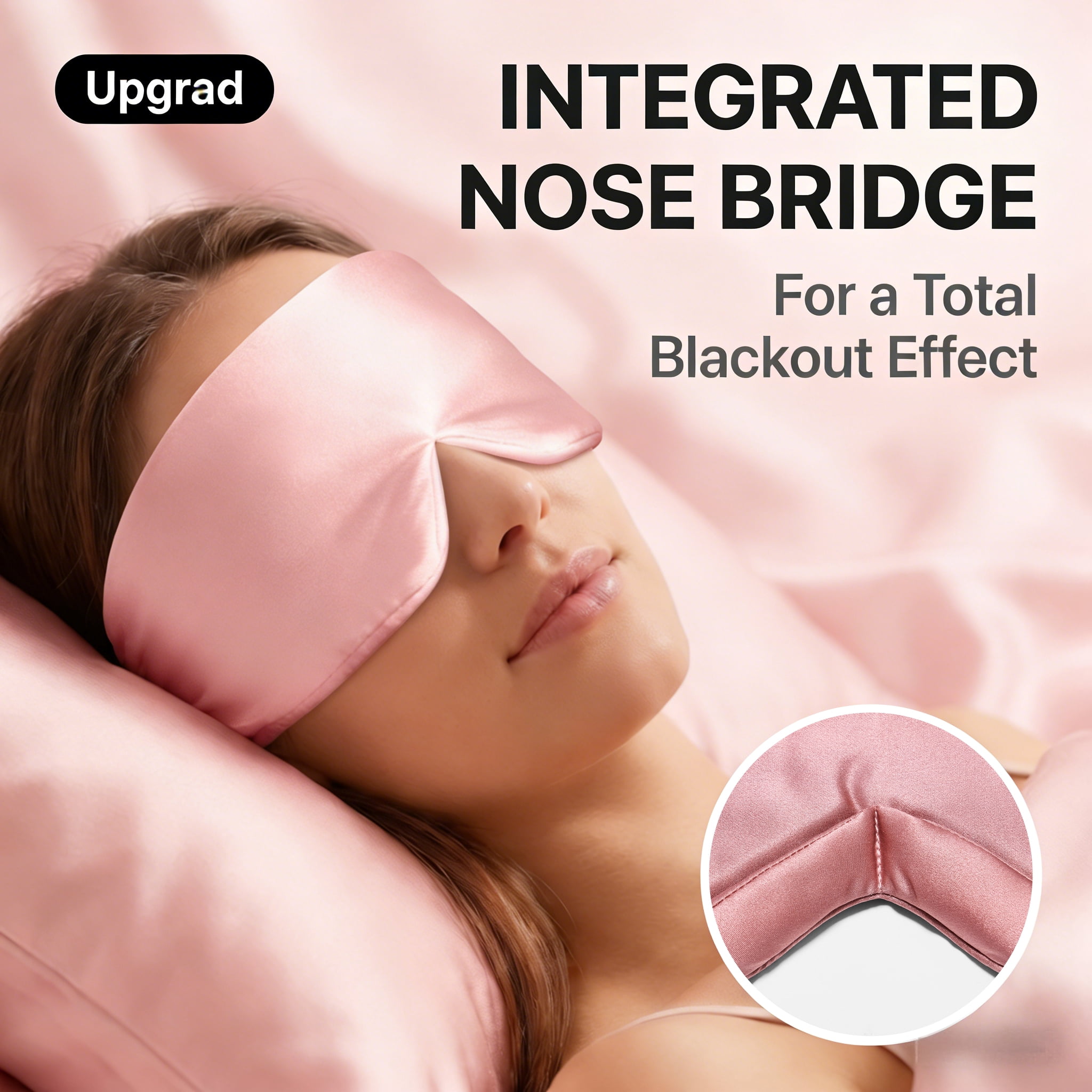 FACEMOON Silk Sleep Mask, Adjustable Cover, Cloud Curve Design for Rest