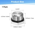 thumbnail image 3 of 1-Pack Outer Hex Head Thread Pipe Plug Fitting, 1/2 NPT Male 304 Stainless Steel Solid Thread Bung Plug with Sealing Ring, 3 of 6