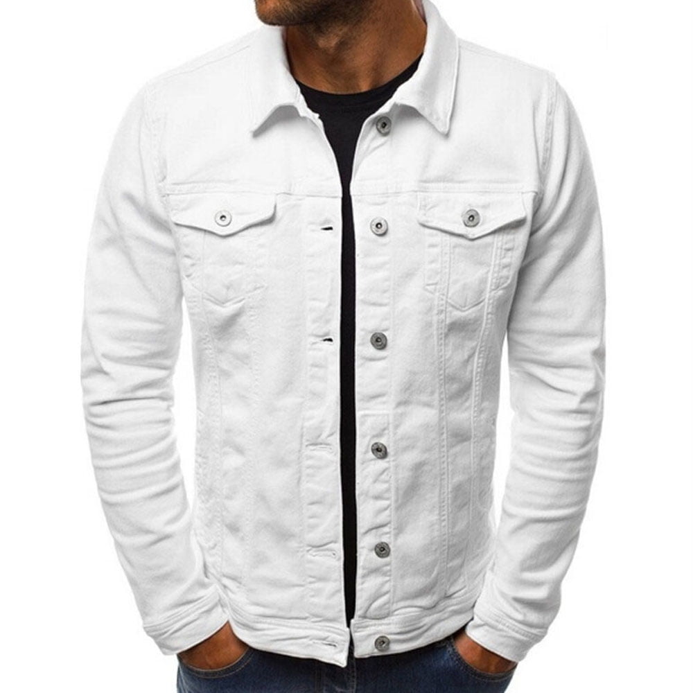 mens denim jacket white