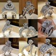 thumbnail image 2 of Zirconia Wedding/engagement Ring Set For Woman-size 10, 2 of 5
