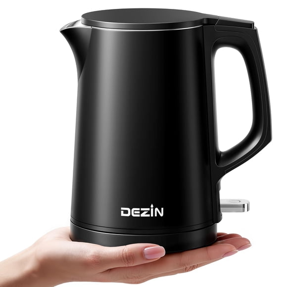 Dezin Electric Kettle, 0.8L Portable Travel Kettle with Double Wall Construction, 304 Stainless Steel Electric Tea Kettle for Bus