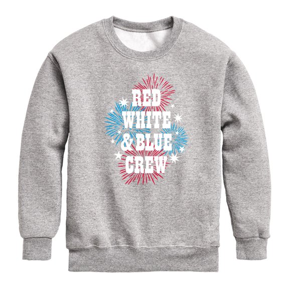 Instant Message - Americana - Red, White, & Blue Crew - Fireworks - Toddler & Youth Crewneck Fleece Sweatshirt