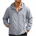 thumbnail image 2 of zejinsd Sun Protection Shirts for Men Thin Breathable Sports Sunscreen Coat Solid Color Long Sleeve Jacket Loose Quick Dry Hooded Tops, 2 of 9