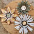 thumbnail image 1 of Esculturas de pared de flores de metal, decoración artística de metal para colgar en la pared, regalo para familiares, amigos y vecinos, 23 cm, 1 of 6