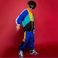 thumbnail image 2 of LOLANTA Boys' Girls' Color Block Jacket Track Pants Sets Hip Hop Dance Patchwork Clothes Unisex Streetwear, 2 of 5