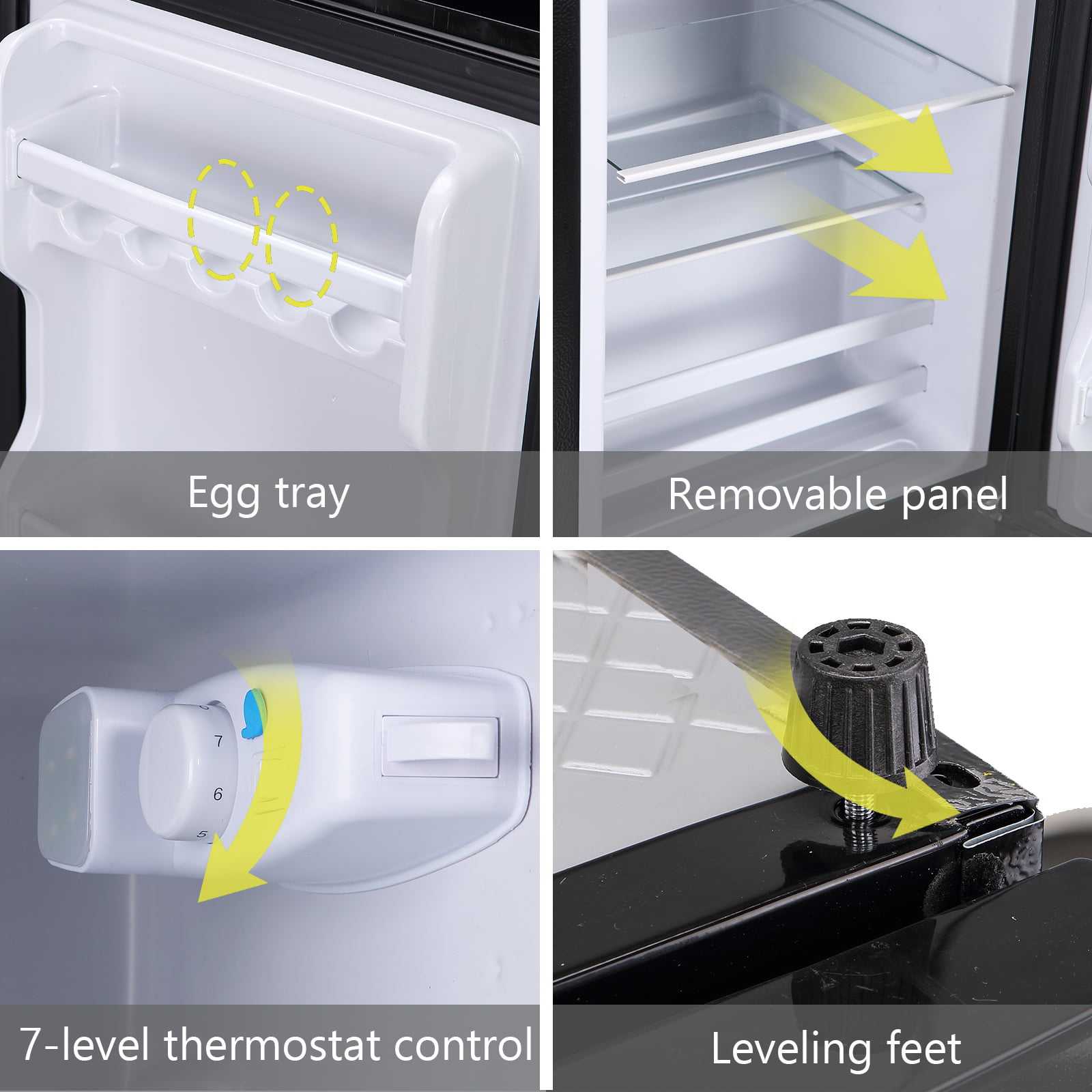 KRIB BLING Refrigerador compacto de 3.5 pies cúbicos, mini refrigerador con  congelador, enfriador de bebidas pequeño de diseño retro con termostato