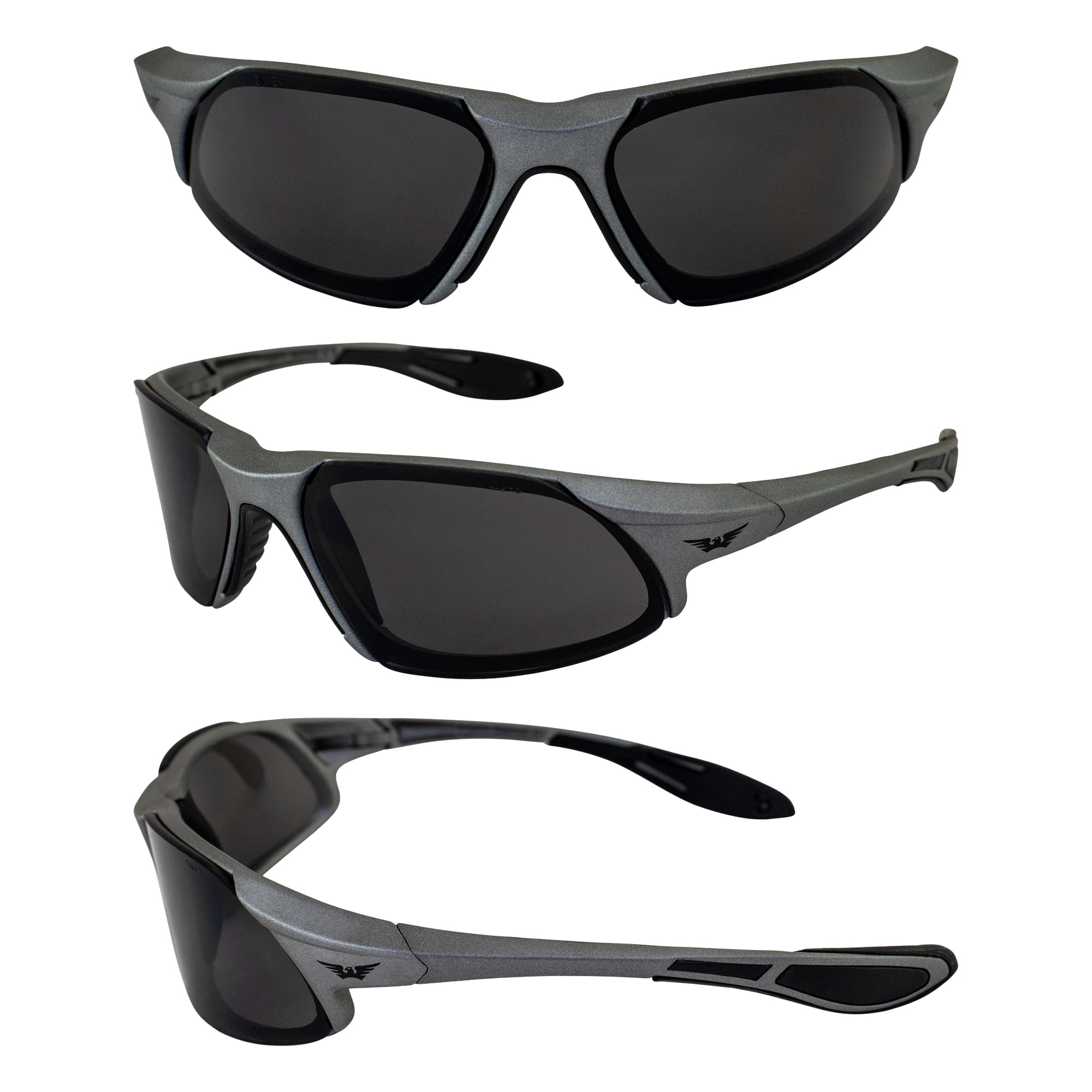 GLOBAL VISION EYEWEAR C8RDSM CODE-8 CF SAFETY GLASSES WITH SMOKE LENSES AND RED FRAME