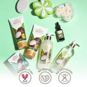Spa Gift Basket for Women, 10 Pcs Coconut Scent Bath Gift Set, Christmas Holiday Bath and Body Set