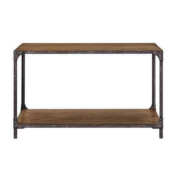 Accentrics Home Irwin Industrial Wood and Metal Rectangle Console Table, Brown