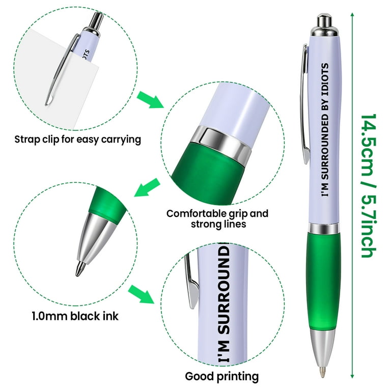 3 Pack Ballpoint Pens, 1.0 mm Rude Pens Novelty Pens Funny Pen Set  Retractable Pen for Colleagues Adult Women & Men Students 
