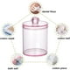 thumbnail image 5 of Fiudx Dispensador de Hisopos de Algodón, Frasco de Plástico Transparente, Tapa Extraíble para Fácil Acceso, Organizador de Almacenamiento para El Baño, Funcional y Decorativo, Ideal para Viajes, Tama, 5 of 7