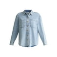 thumbnail image 5 of Time and Tru Women's Denim Overshirt with Long Sleeves, Sizes XS-XXXL, 5 of 5