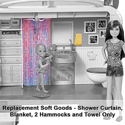 kim Calamity domæne Replacement Parts for Barbie Doll Dream-Camper Playset - FBR34 ~  Replacement Soft Goods ~ Shower Curtain, Blanket, 2 Hammocks and Towel -  Walmart.com