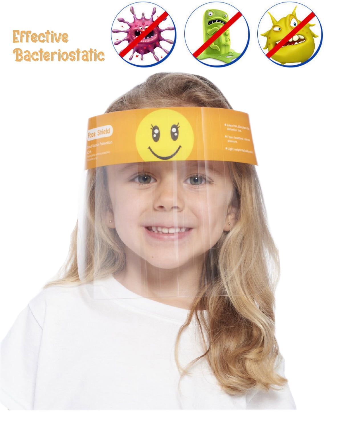 Kids Full Face Shield Mask 100 PACK Reusable Plastic Visor Clear Boys Girls Lot 