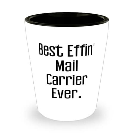 

Funny Mail carrier Best Effin Mail Carrier Ever Funny Holiday Shot Glass From Coworkers