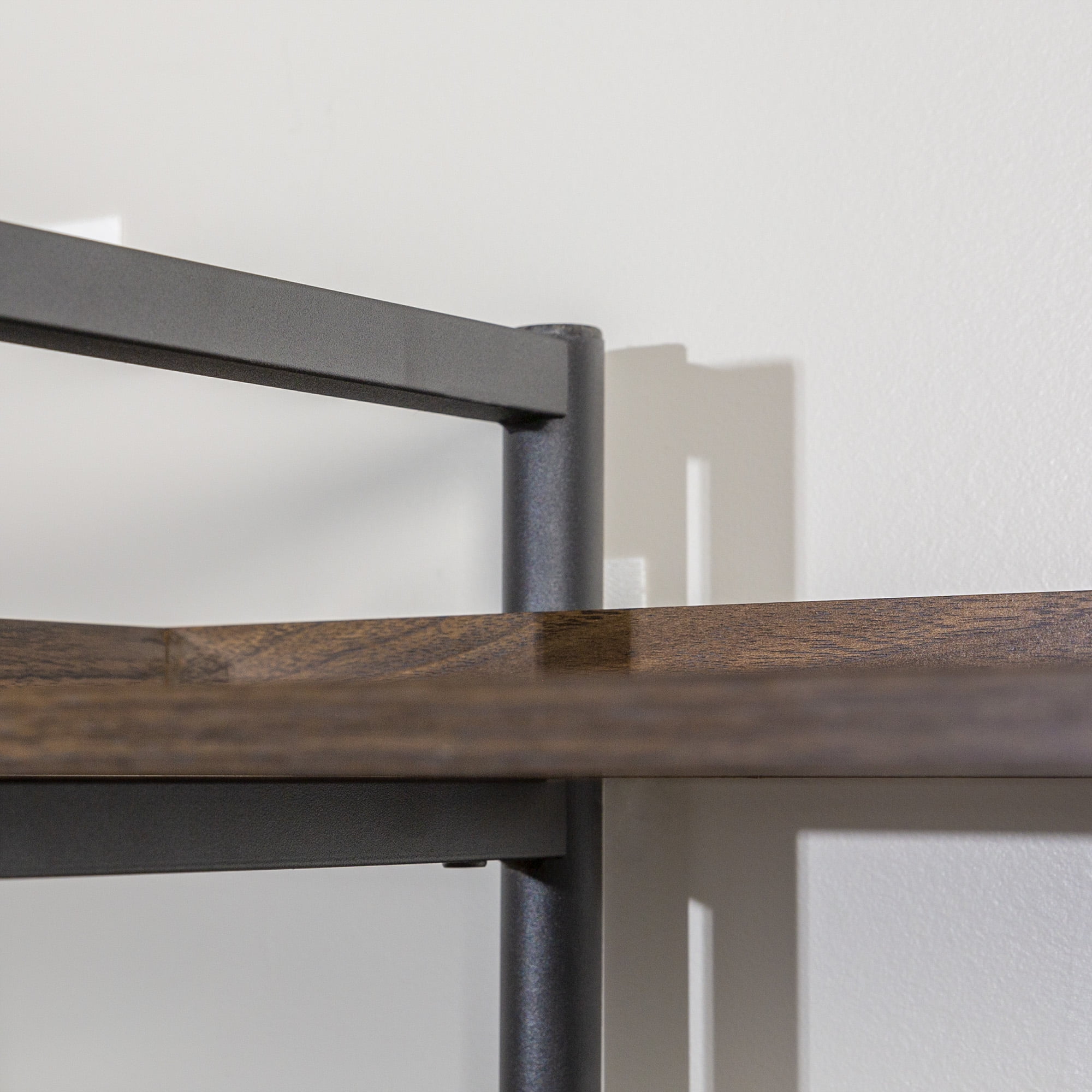 Woven Paths Urban Pipe Rustic Industrial Bookshelf, Dark Walnut