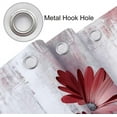 thumbnail image 4 of Rustic Farmhouse Shower Curtain, Farm Red Daisy Floral Flowers and Butterfly on Country Wooden Shower Curtain for Bathroom, Light Burgundy Gray Grey Shower Curtain with 7PCS Hooks, 36X70IN, 4 of 6