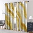 thumbnail image 2 of Gold Marble Curtains For Living Room , Modern Abstract Pattern Design Blackout Curtains, Gold Marble Bedroom Decor Window Drapes With Grommet-38"W x 45"L (Pack of 2), 2 of 6