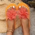 thumbnail image 5 of Bibifish Womens Flip Flops 3D Flower Decor Wedge Platform Thong Sandals Summer Outdoor Beach Fashion Slippers, 5 of 9