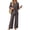 16# Brown, variant on Two Piece Sets for Women 3/4 Length Sleeve Lounge Sets Summer Fall Vacation Travel Outfits Fashion Clothing Light pink M