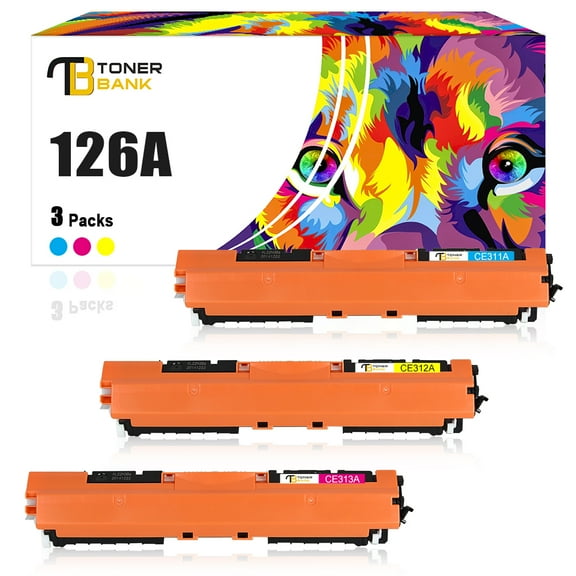126A Toner Cartridge Compatible for HP 126ACE311A CE312A CE313A LaserJet Pro 500 MFP M521dn for Color Laserjet Pro MFP M175nw CP1025nw M275 M275NW Printer Ink (Cyan, Magenta, Yellow, 3-Pack)