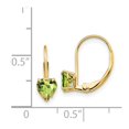 thumbnail image 5 of Auriga Fine Jewelry 14K Yellow Gold Heart Peridot Drop Earrings (L- 0.67 inch, W- 0.2 inch) for Women, 5 of 6