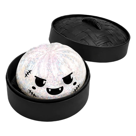 Halloween Dumpling Squishy Squishy Dumpling Slow-Rising Stress Relief Fidget Toy with Cute Bao Bun Design Glitter Effect Anxiety Relief Sensory Ball for Teens Adults Kids at Home School or Office,D