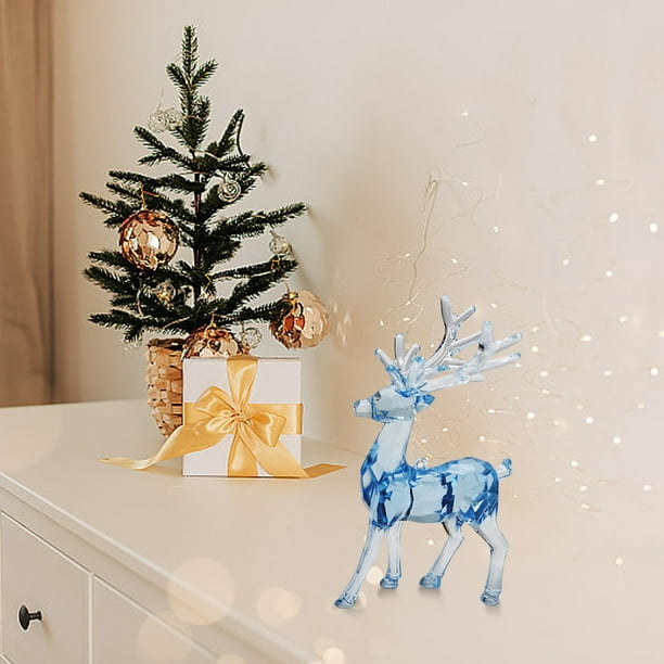 pstuiky Lámpara de mesa de cristal exquisita con adornos transparente suave para el cuidado de los ojos pequeña para el hogar dormitorio sala de estar luz ambiental.