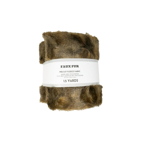 RTC Fabrics, 1.5 Yard Cut 80% Acrylic/20% Polyester Fleece Print Fabric, Twotone Furbrown, 60" Wide For Quilting & Sewing