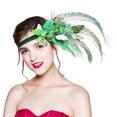 thumbnail image 3 of Flapper Headband 1920s Faux Feather Butterfly Flapper Headpiece Party Headband, 3 of 8