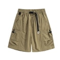 thumbnail image 5 of Nmnitkp Men's Quick Dry Cargo Shorts Elastic Waist with Adjustable Belt Multi-Pocket Breathable Outdoor Hiking Casual Summer Shorts for Men Khaki,M, 5 of 6