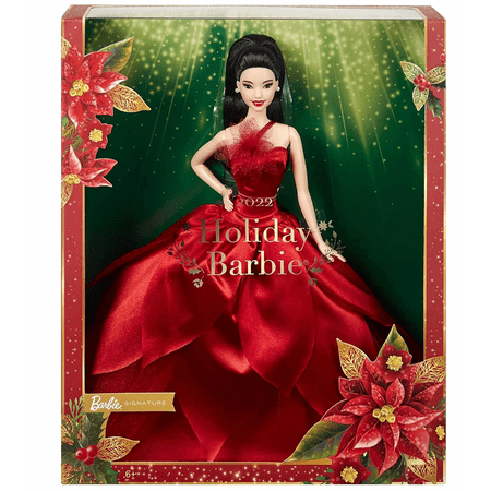 Barbie Signature 2022 Holiday Barbie Doll (Straight Black Hair) HCC05