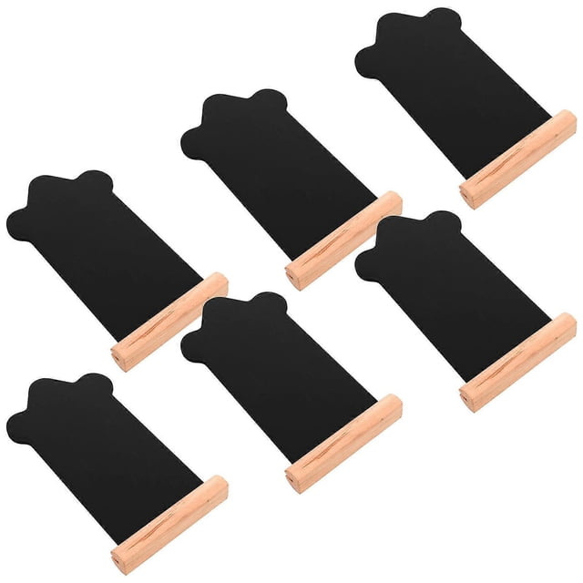 6pcs Mini Double Sided Wooden Chalkboard Signs, Erasable Message Boards for Weddings, Parties, Restaurants & Office Use, Tabletop Decor with Frame