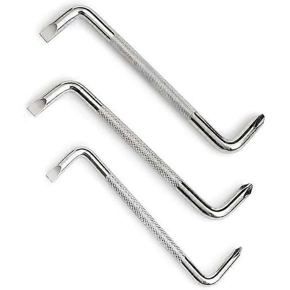 3 Pieces Offset Screwdriver Set with Flat Head Magnetic Screwdriver, Z-Type with Phillips Screwdriver