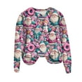 thumbnail image 6 of larppty Christmas Patchwork Print Sweater Fashion Sweatshirt Ugly Sweater Christmas Costume for Women （Pink, M）, 6 of 6