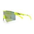 thumbnail image 6 of Xloop Boys Child Size MTB Shield Color Mirror Rimless Plastic Sport Sunglasses [Yellow - Yellow Mirror], 6 of 7