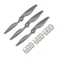thumbnail image 1 of Hélices RC CW 8x4 Pulgadas 2-Palas para Avión Nylon Gris 3Pcs con Anillos Adaptadores, 1 of 4