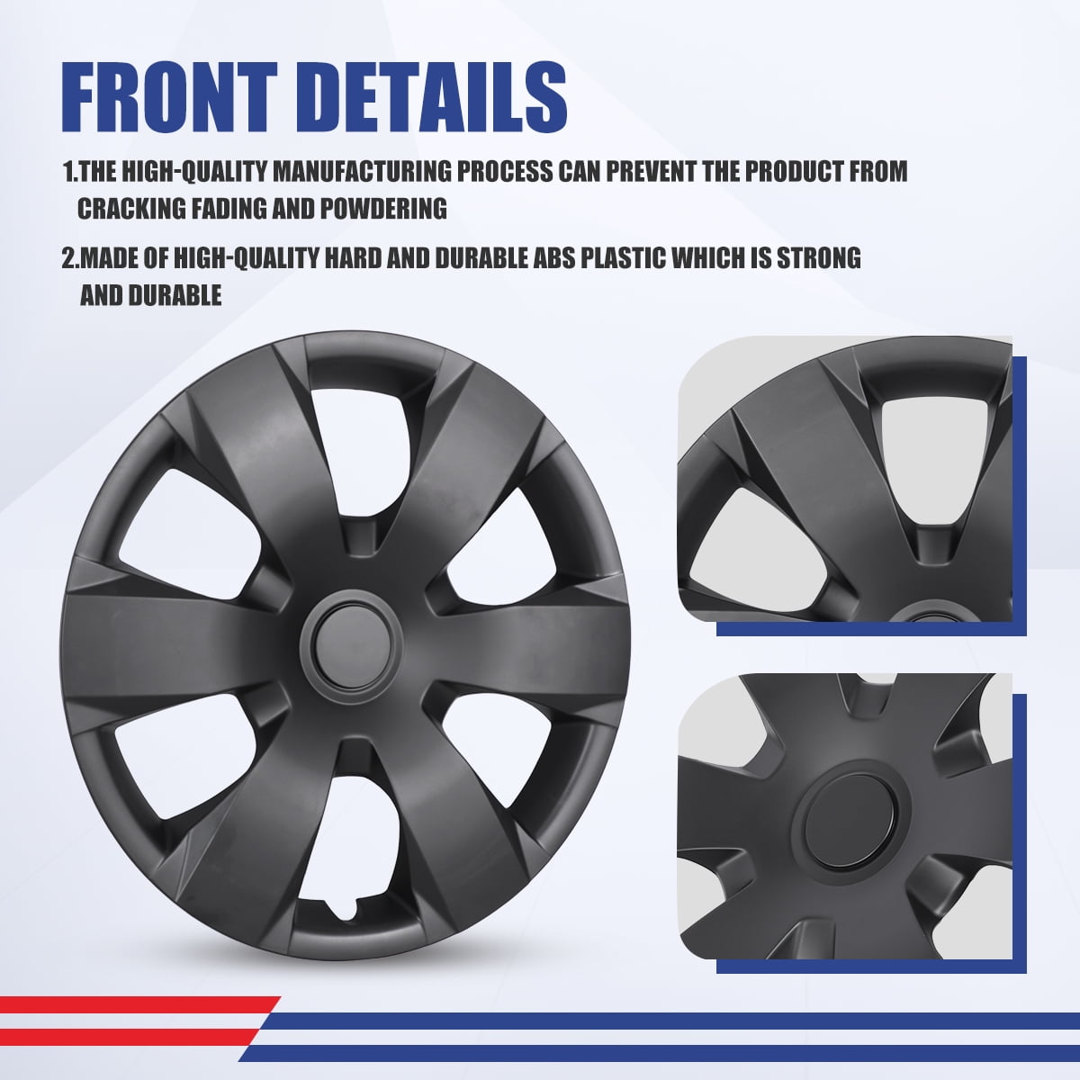 (4 Pack)16" Black Matte Hubcaps Wheel Rims Cover Fit for 2007-2011 Toyota Camry / Camry Hybrid Compatible with Steel Wheels Snap on Installation