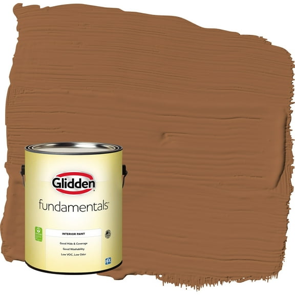 Glidden Fundamentals Cinnamon Stick / Orange Flat Interior Paint, 1 Gallon